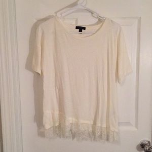 J. Crew Short Sleeve Tee with Lace Bottom